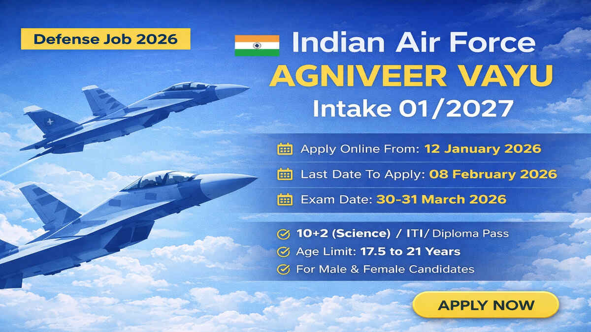 Indian Airforce Agniveer Vayu Intake 01/2027